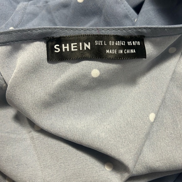 Blue Ruffle Mini Dress - Picture 4 of 4